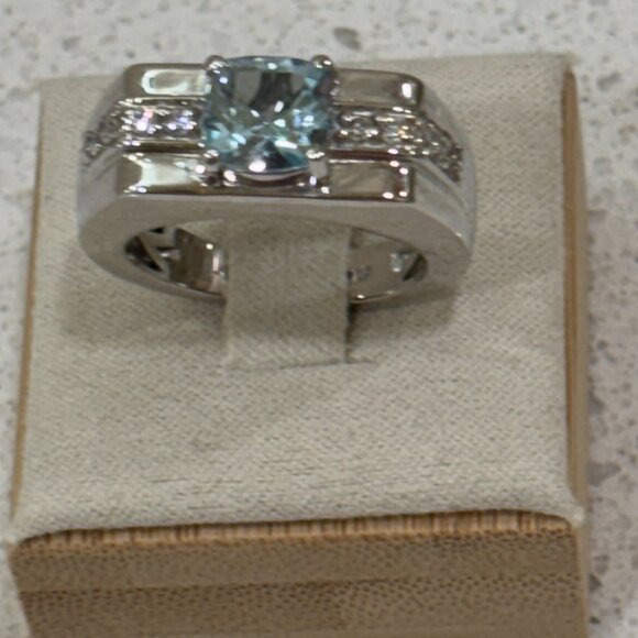Karis 925 Sterling Silver Blue Topaz STS Ring - Picture 3 of 15